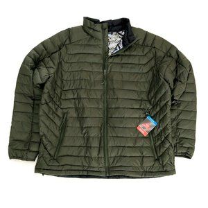 COLUMBIA Men's White Out Green Puffer Jacket 2XL